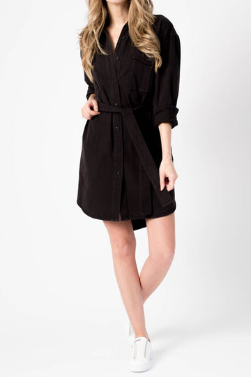 RAG & BONE Full Placket Shirt Dress in Black