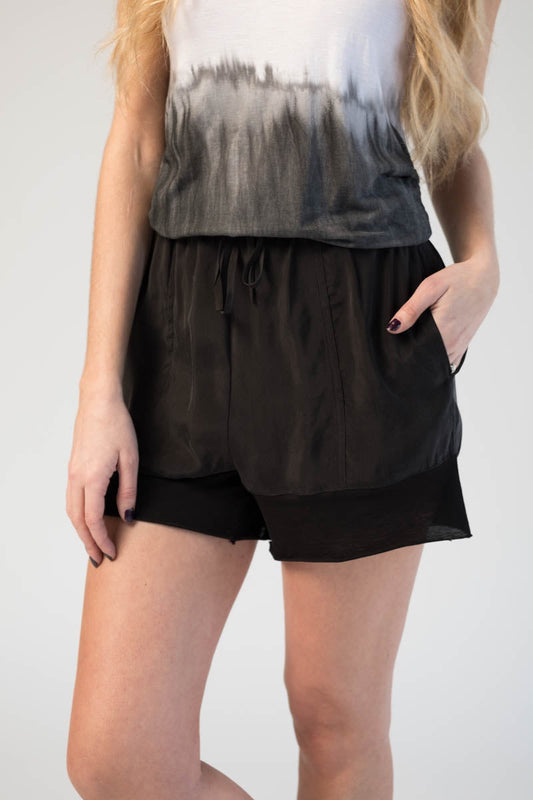ROQUE Cupro Shorts in Black