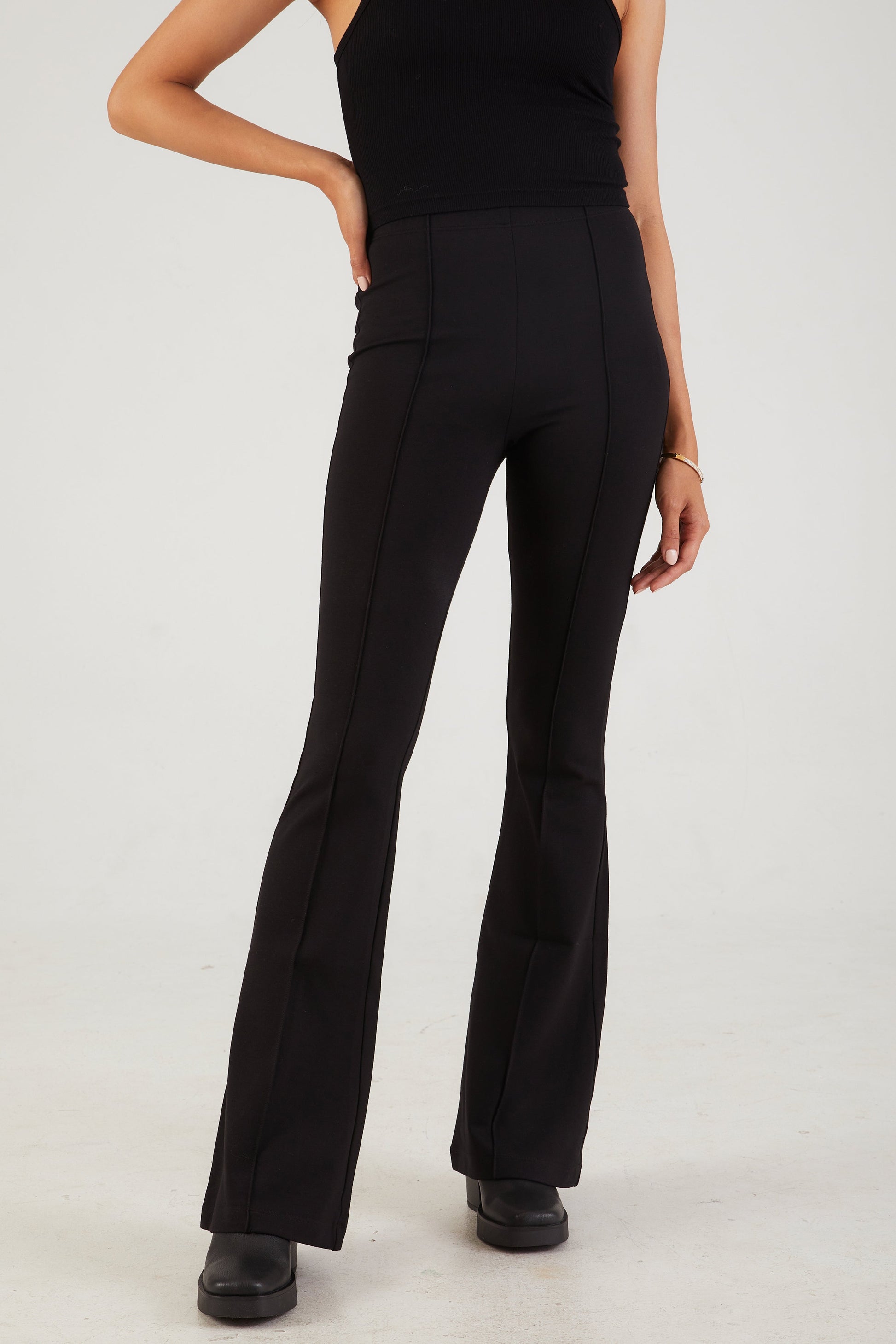 SABLYN Bailey Pintuck Flare Legging in Black