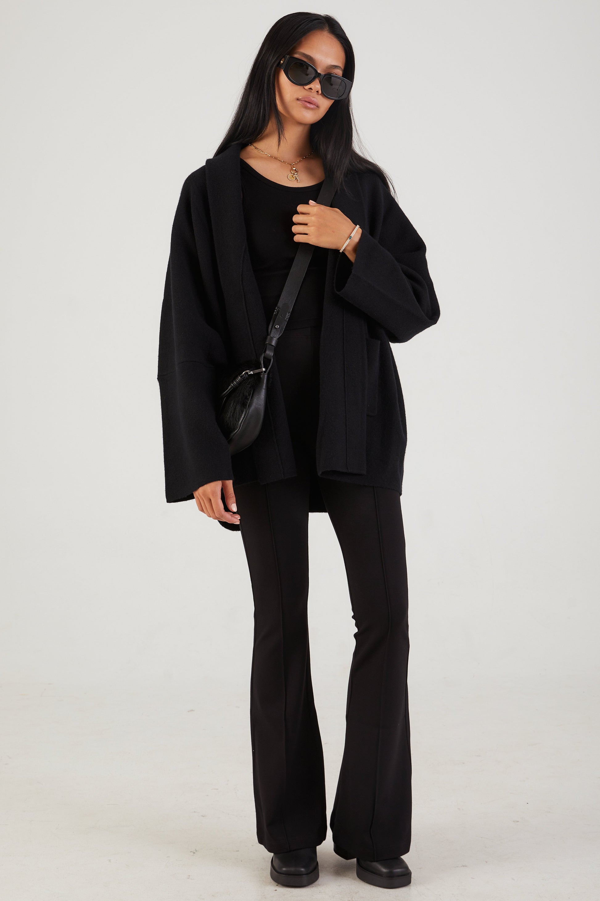 SABLYN Bailey Pintuck Flare Legging in Black