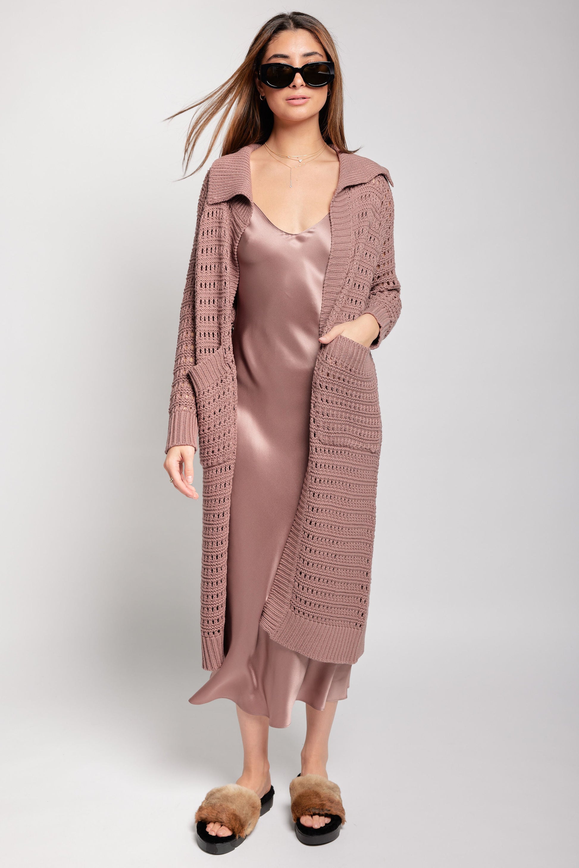 SABLYN Bellemy Cardigan Sweater in Mink