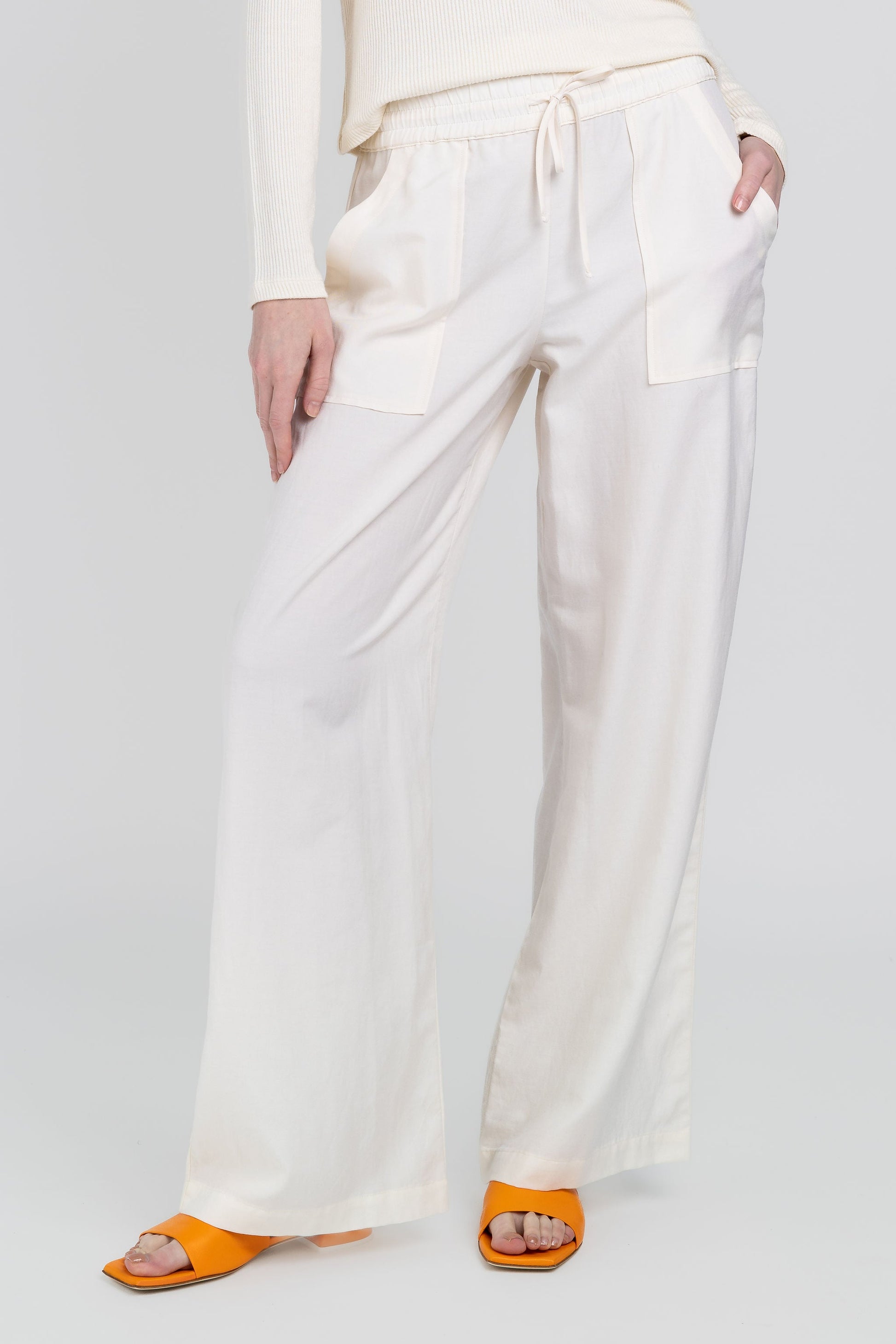 SABLYN Baxter Drawstring Wide Leg Pant in Gardenia