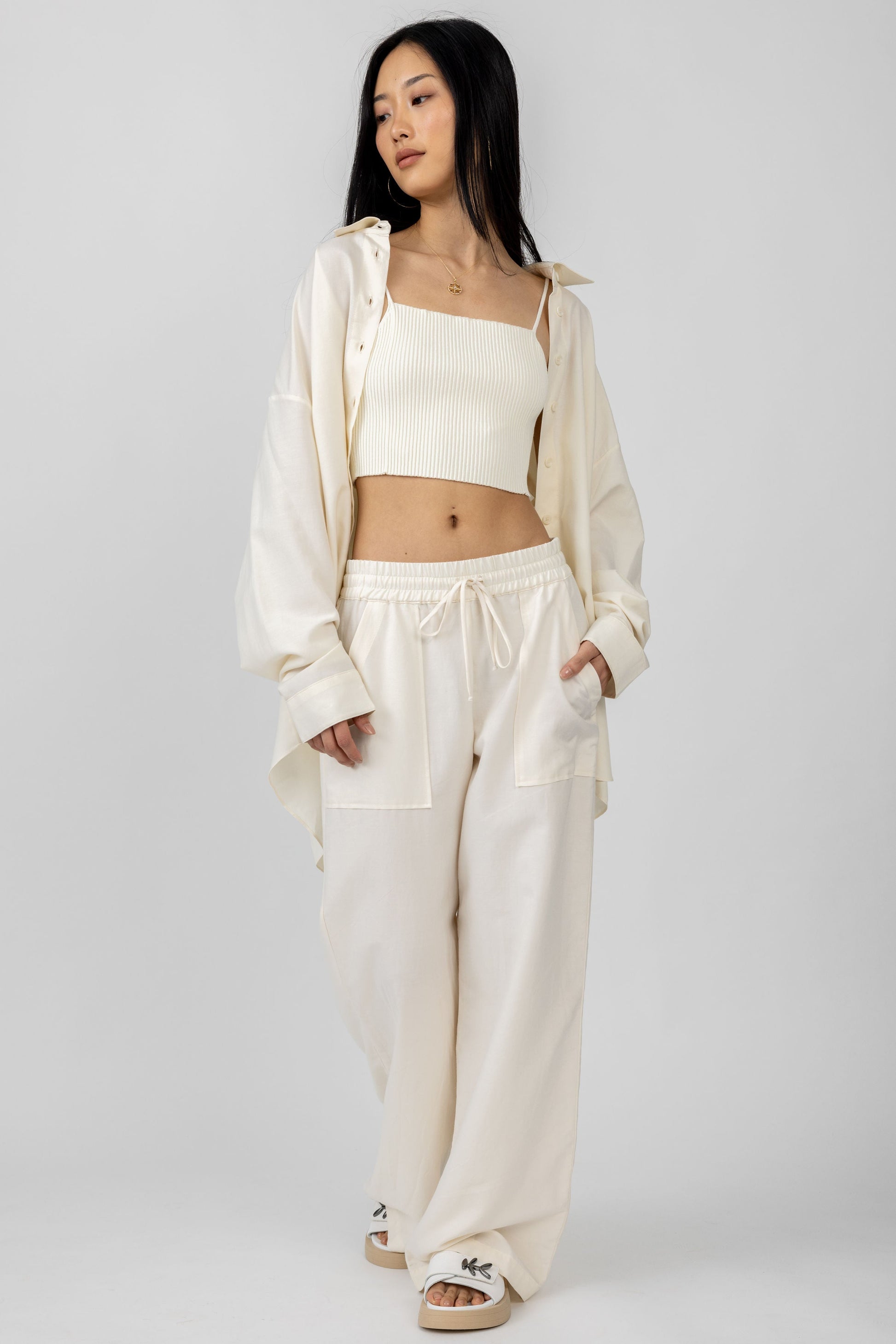 SABLYN Harris Button Up Shirt in Gardenia