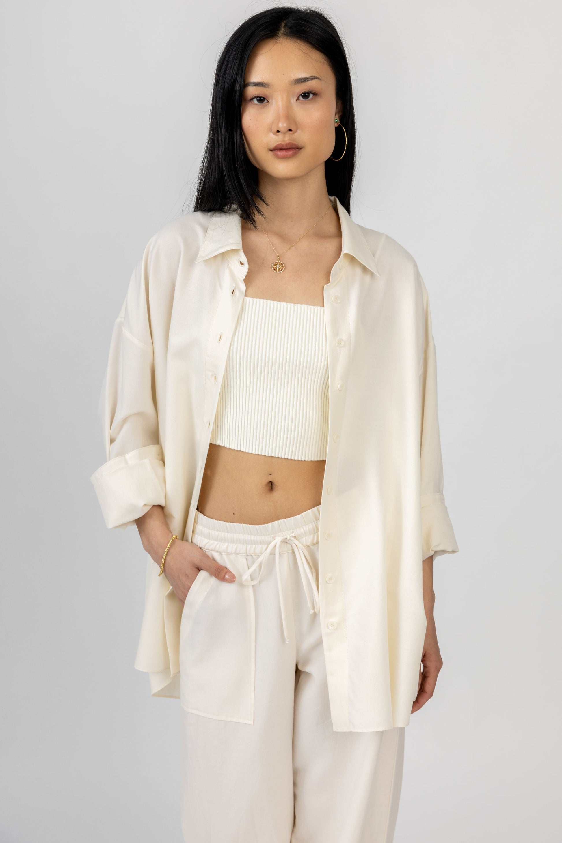 SABLYN Harris Button Up Shirt in Gardenia