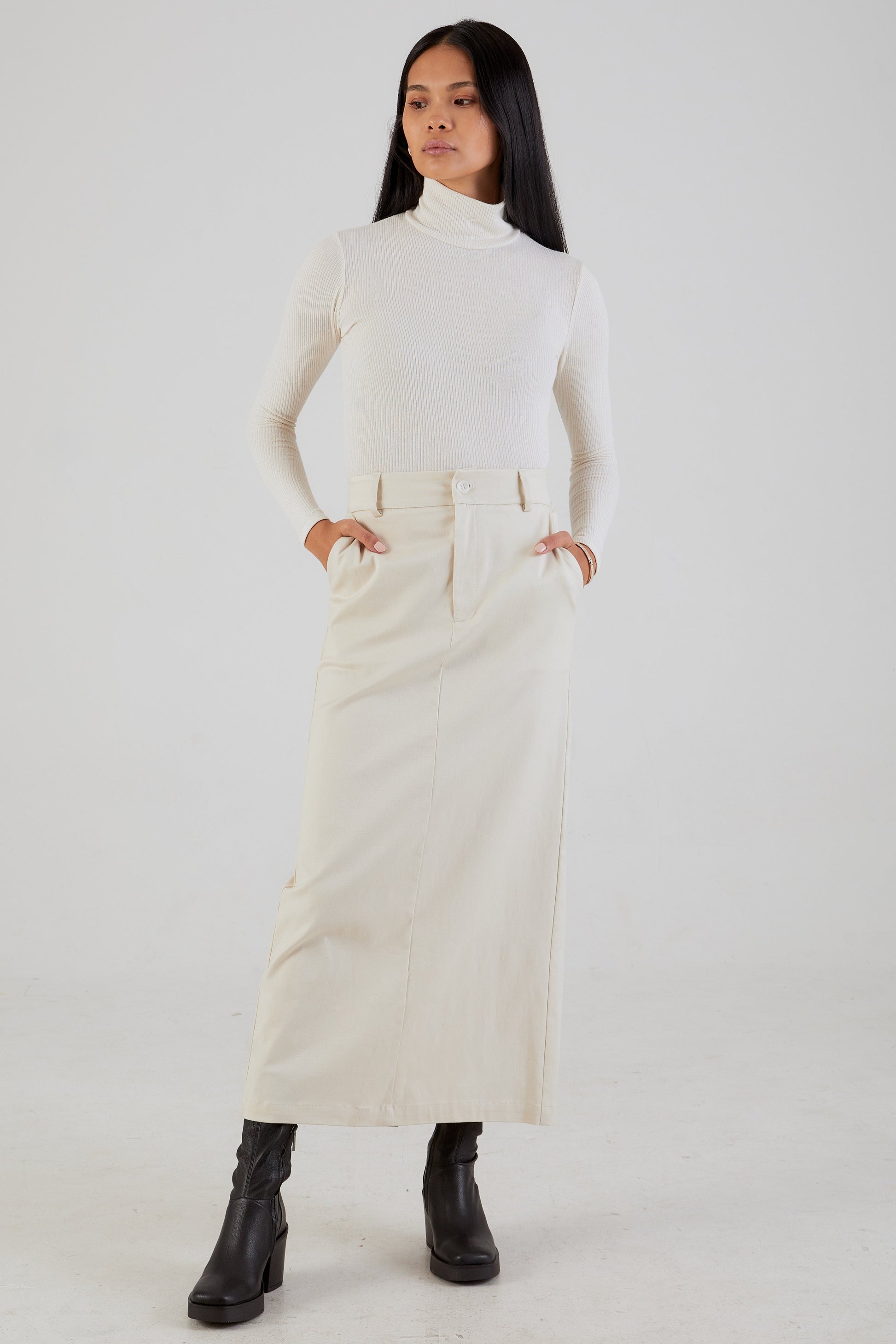SABLYN Patricia Twill Skirt in Gardenia