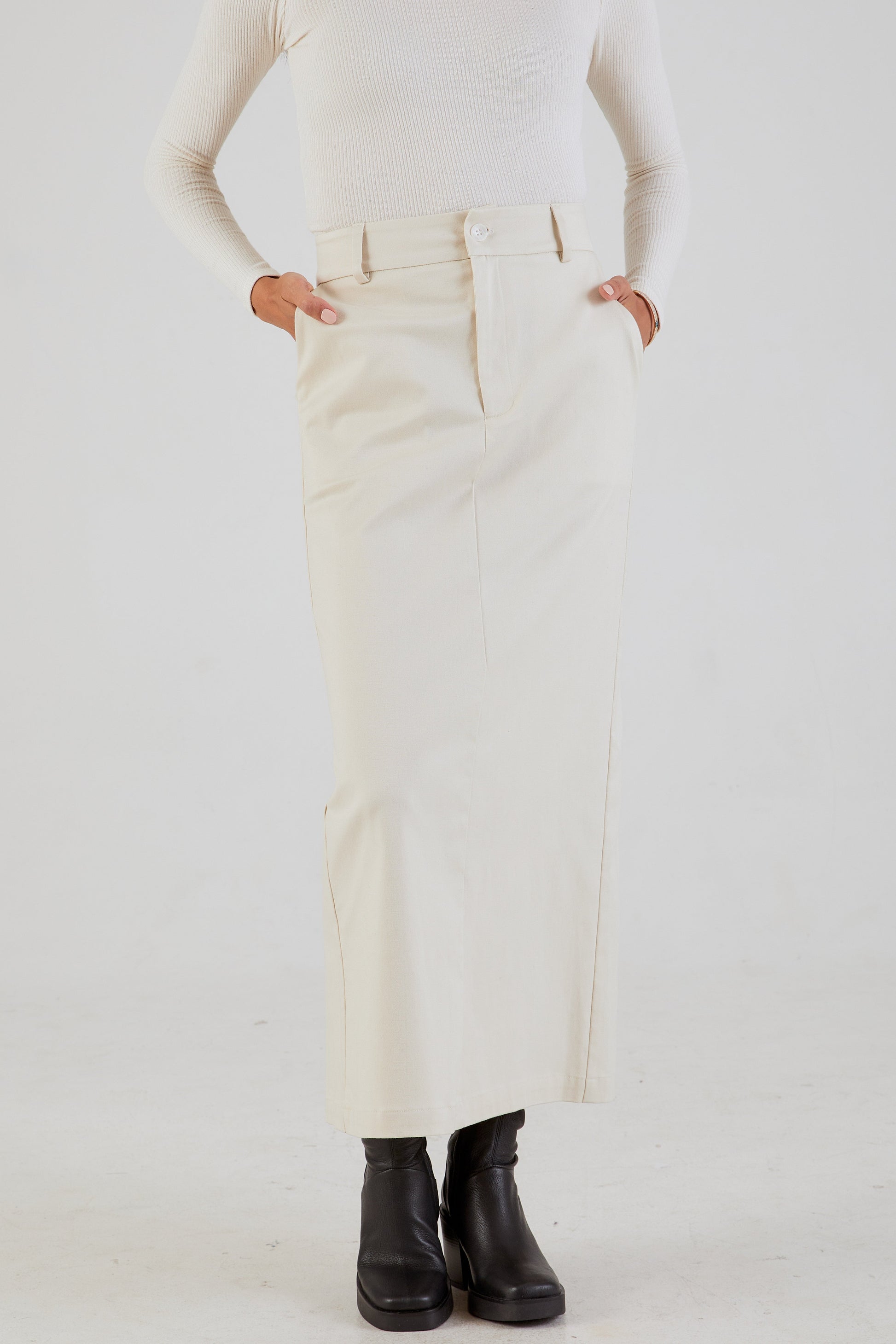 SABLYN Patricia Twill Skirt in Gardenia