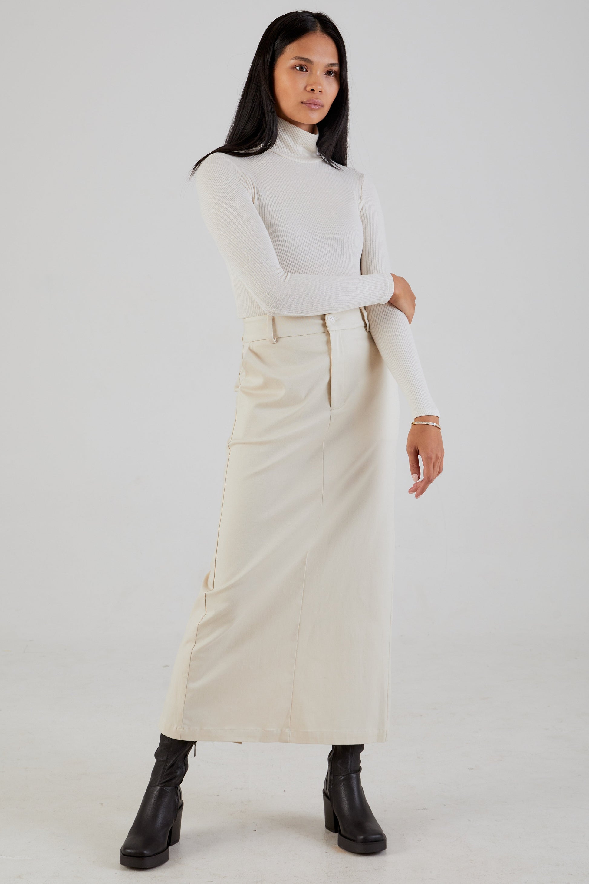 SABLYN Patricia Twill Skirt in Gardenia