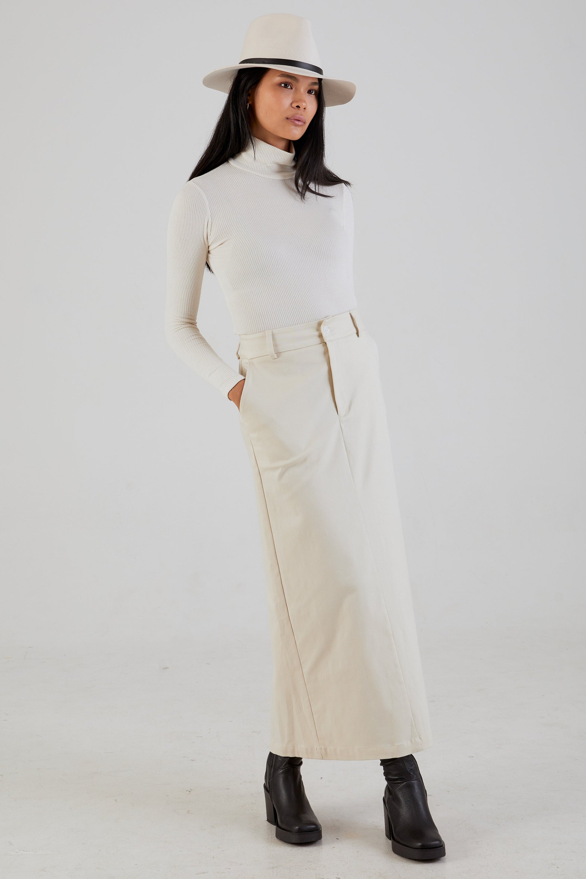 SABLYN Patricia Twill Skirt in Gardenia