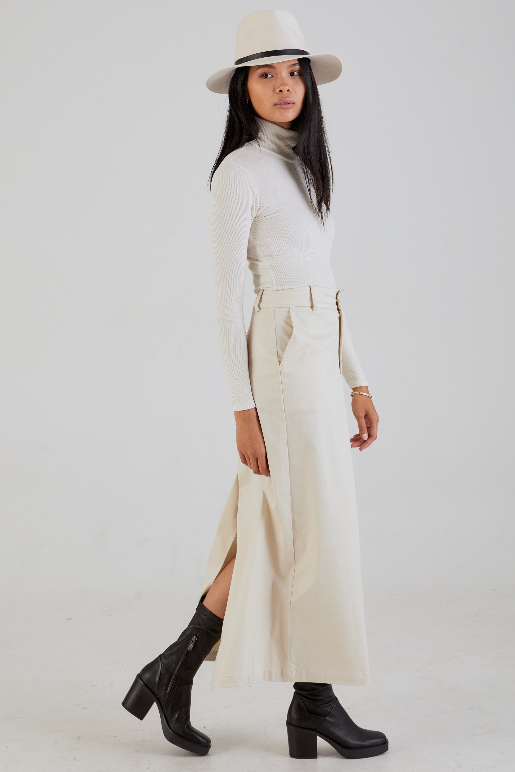 SABLYN Patricia Twill Skirt in Gardenia