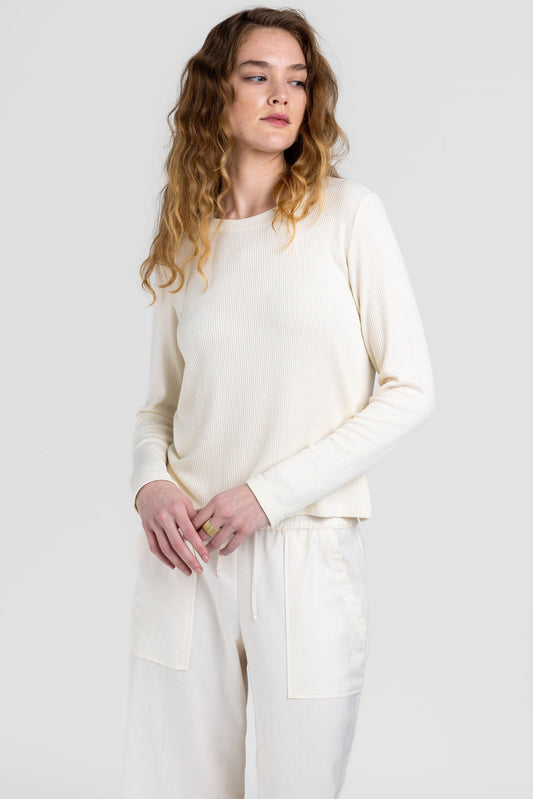 SABLYN Ryder Rib Knit Top in Gardenia