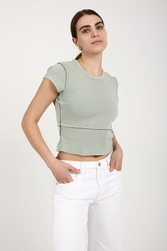 SLVRLAKE Re-Work Fitted Tee in Desert Sage