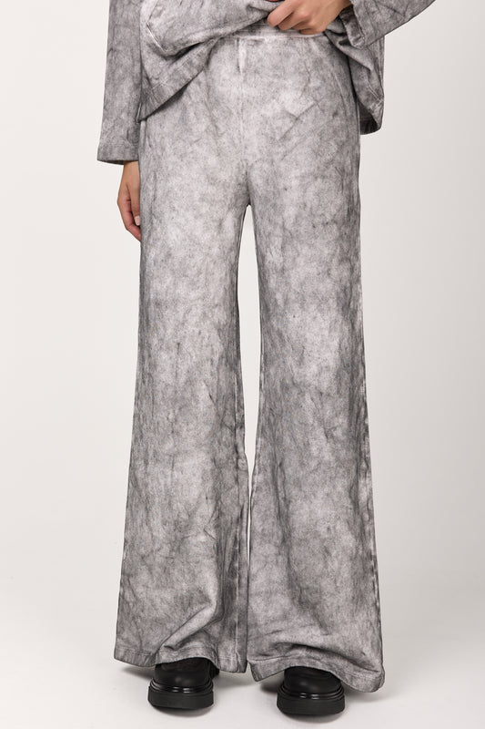 Shade Effect Palazzo Sweatpant in Bianco