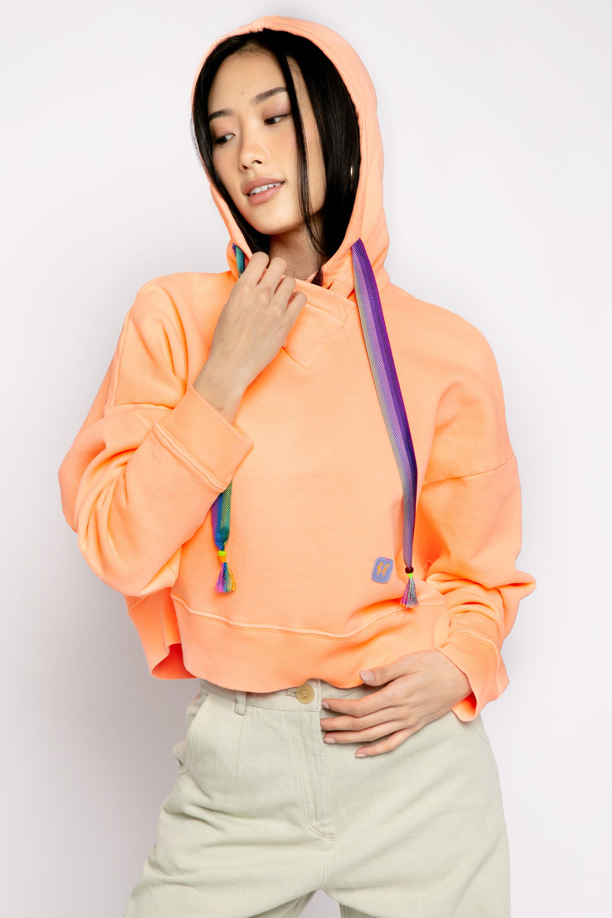 FORTE FORTE Cotton Hoodie in Light Orange