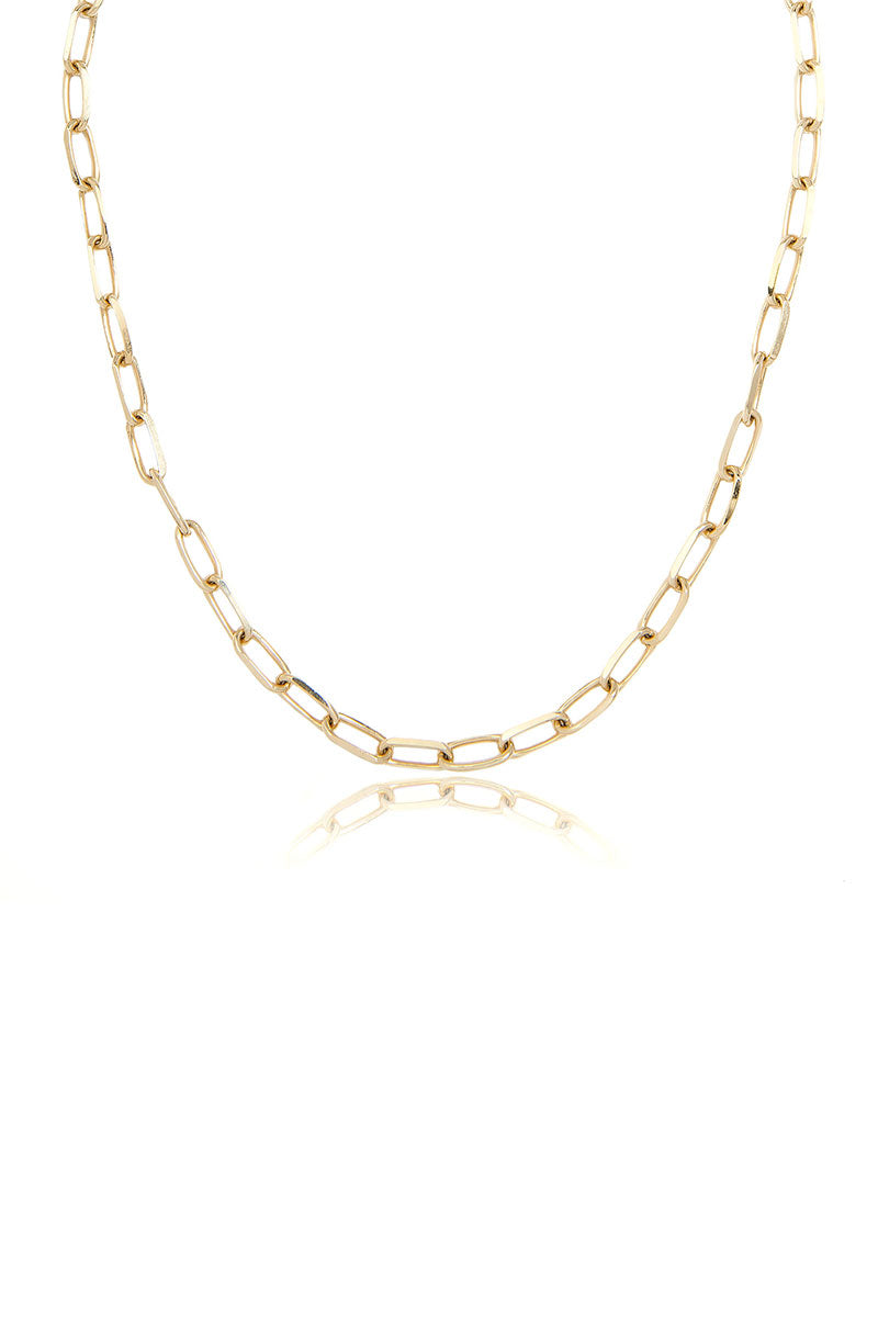 L.A. STEIN Jumbo Paperclip Chain Necklace in Yellow Gold