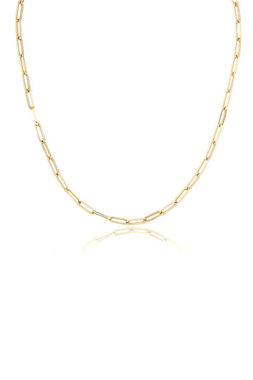 L.A. STEIN Paperclip Chain Necklace in Yellow Gold