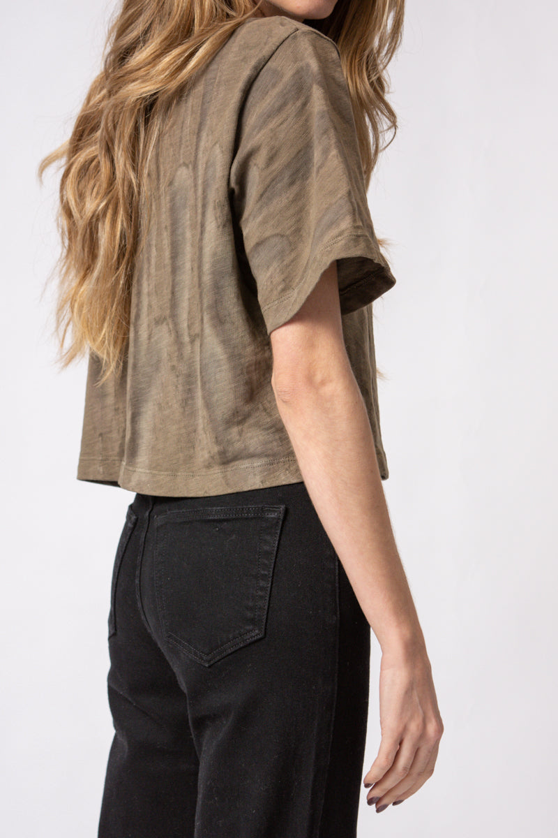 COTTON CITIZEN Tokyo Crop Tee in Ash Drip