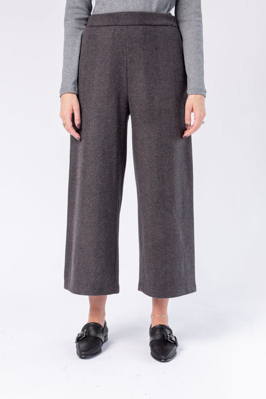 FABIANA FILIPPI Cropped Trouser in Agate Brown and Grey