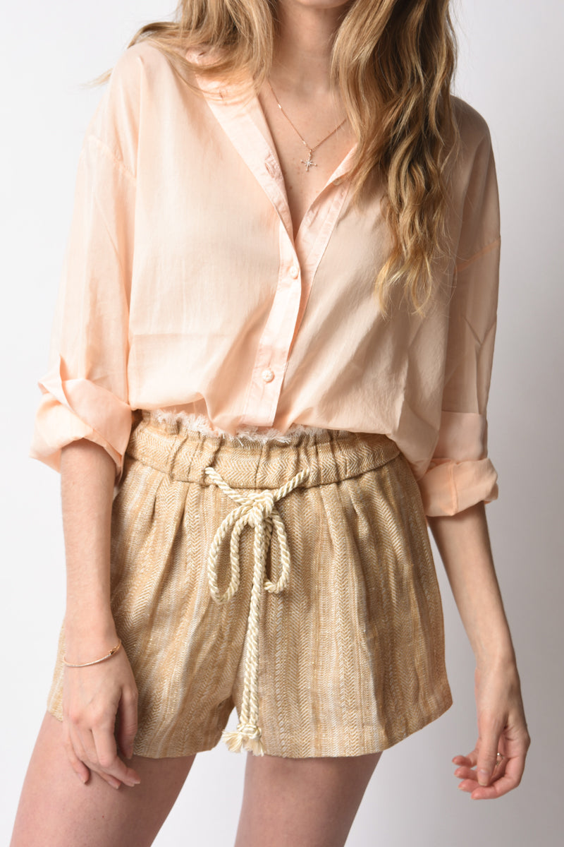 FORTE FORTE Cotton Silk Voile Shirt in Cipria