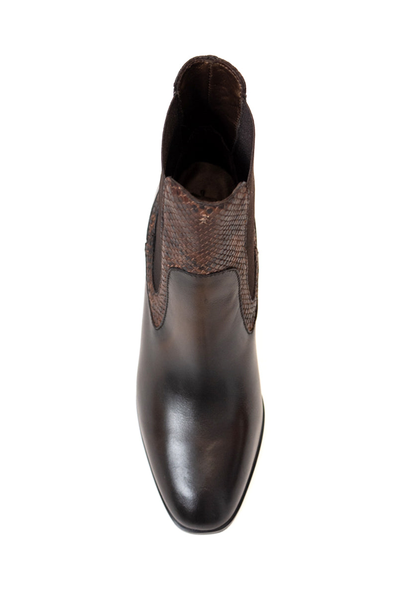 HENRY BEGUELIN Ankle Boots in Calf Spazzolato and Printed Goat Leather