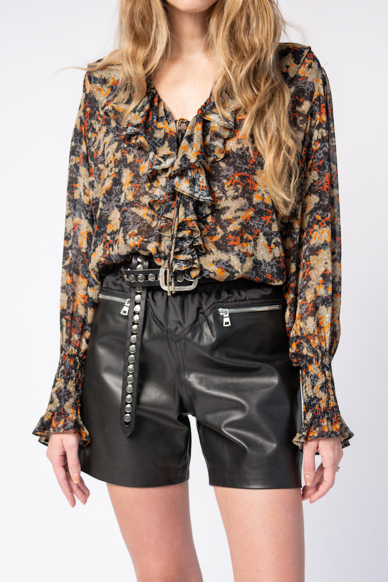 IRO Estera Blouse in Khaki Black