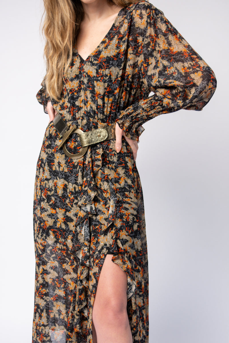IRO Jorma Dress in Khaki Black