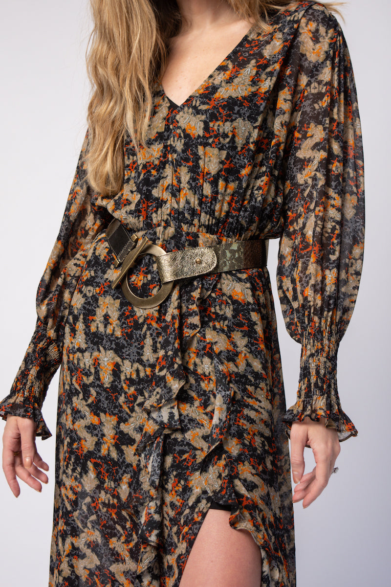 IRO Jorma Dress in Khaki Black