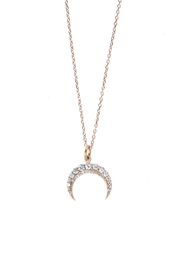 L.A. STEIN Diamond Pavé Crescent Pendant Necklace