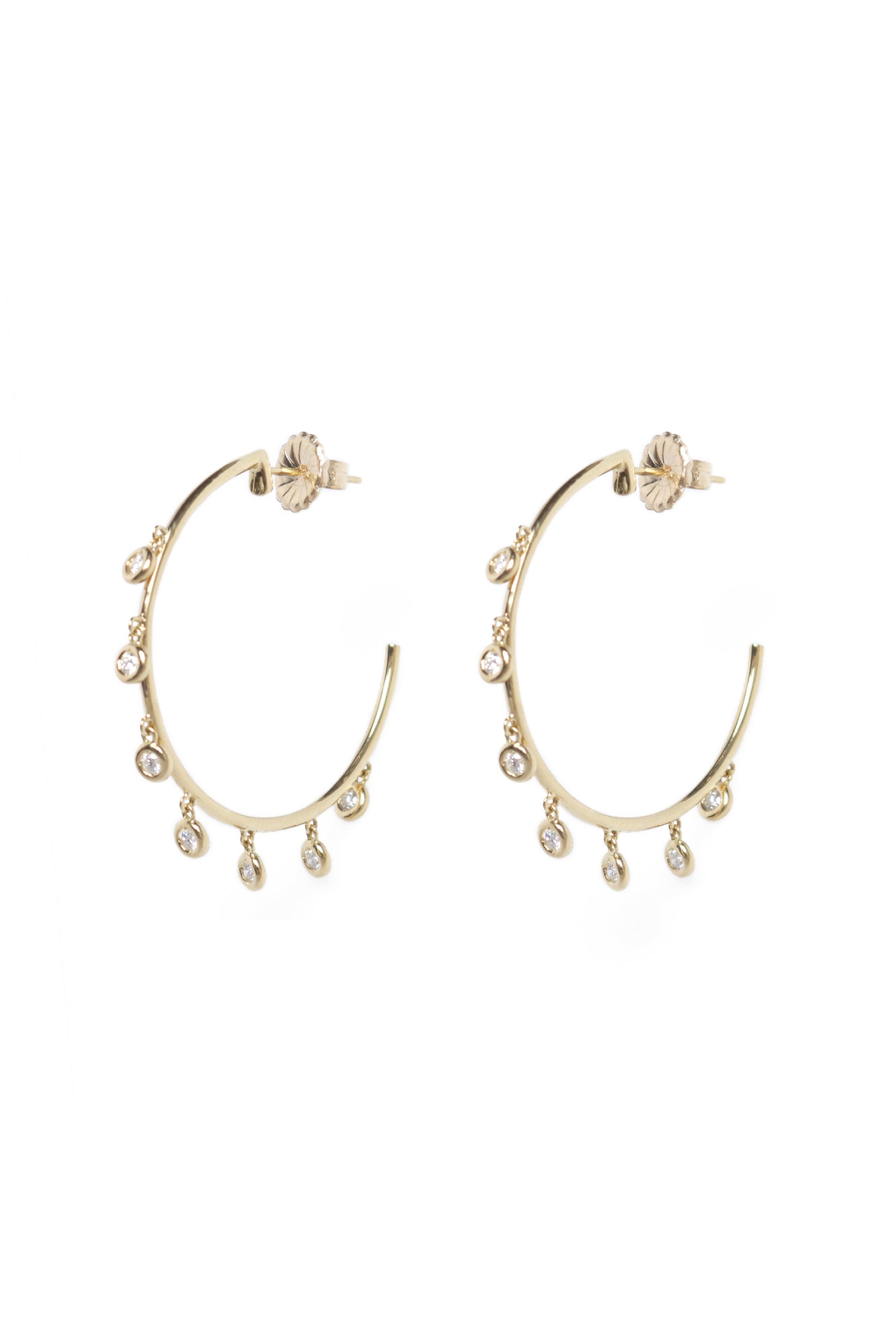 L.A. STEIN Diamond Mini Gypsy Hoops
