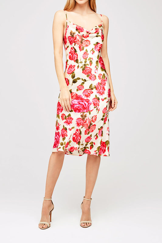 L'AGENCE Nyla Cowl Neck Dress in Dawn Rosewood