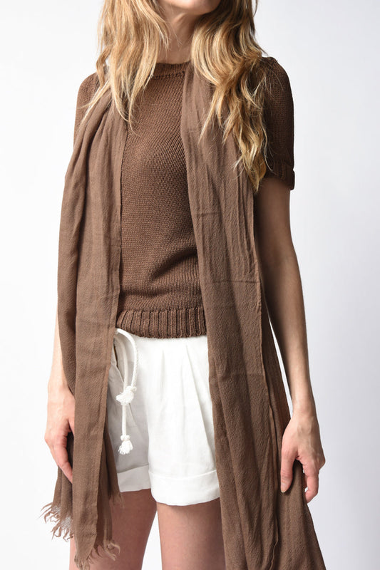 PRIVATE 0204 Open Cashmere Scarf in Cocoa