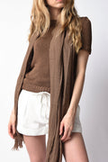 PRIVATE 0204 Open Cashmere Scarf in Cocoa