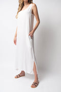 PRIVATE 0204 Silk Tank Maxi Dress in White
