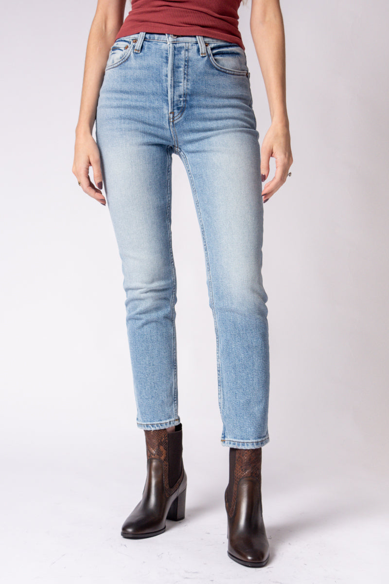 RE/DONE 90s Ankle Crop Jeans in Hazey Indigo