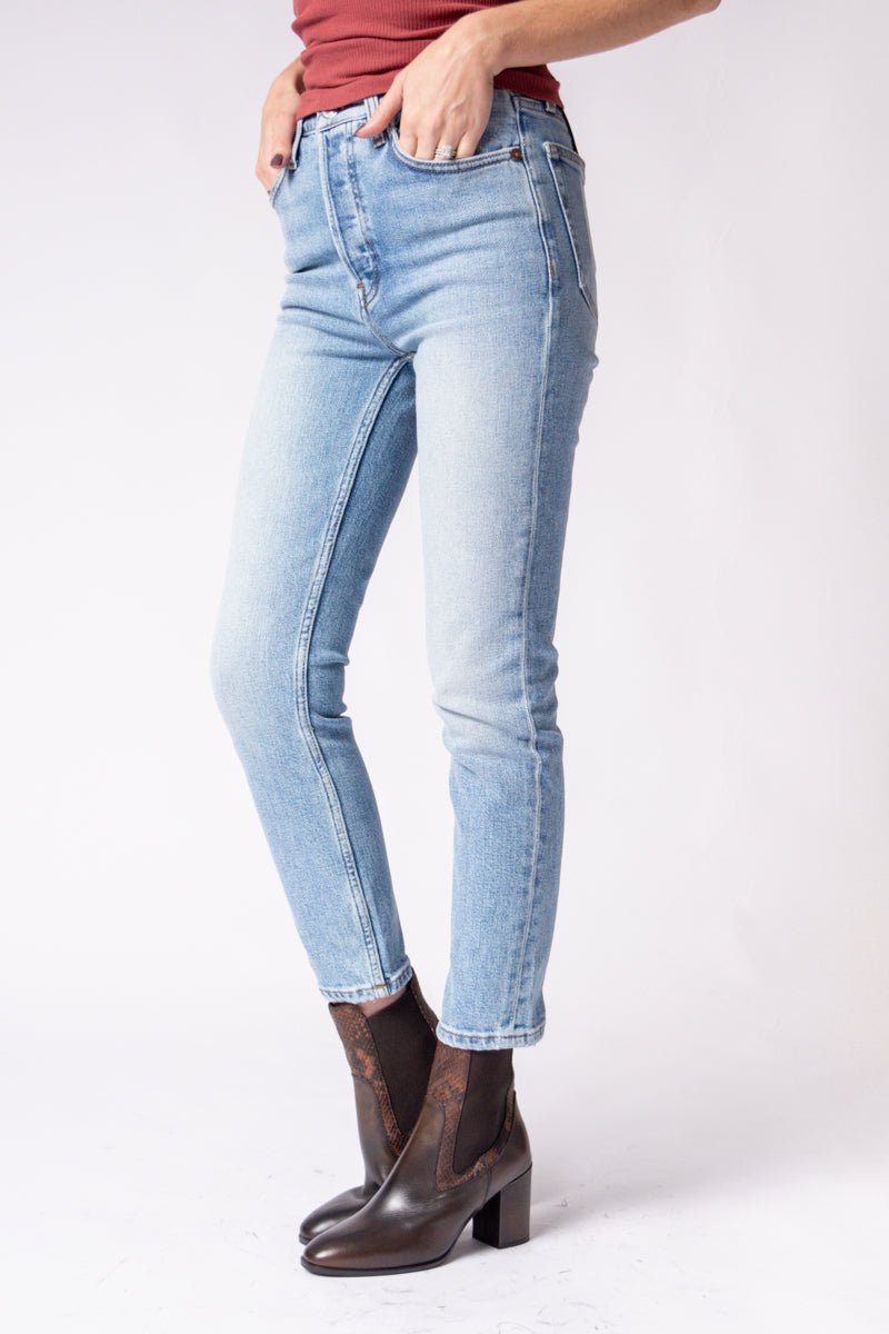 RE/DONE 90s Ankle Crop Jeans in Hazey Indigo
