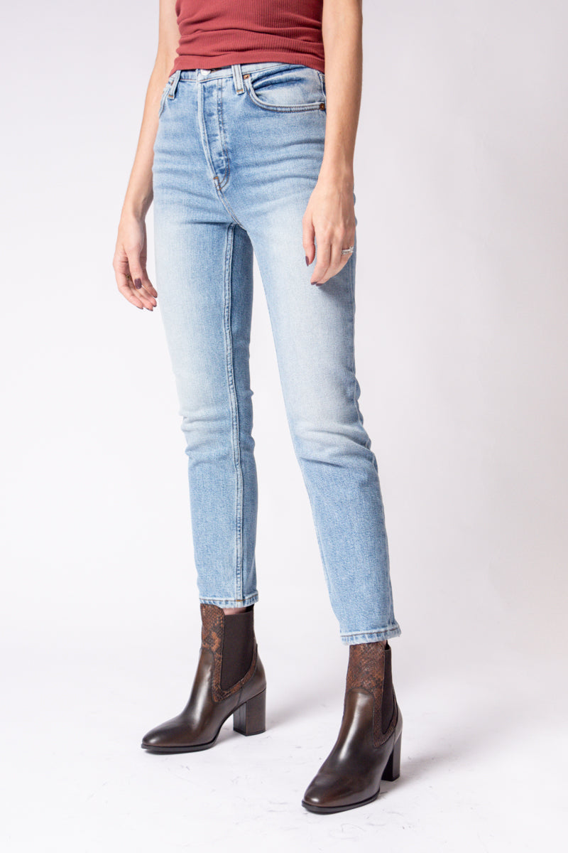 RE/DONE 90s Ankle Crop Jeans in Hazey Indigo