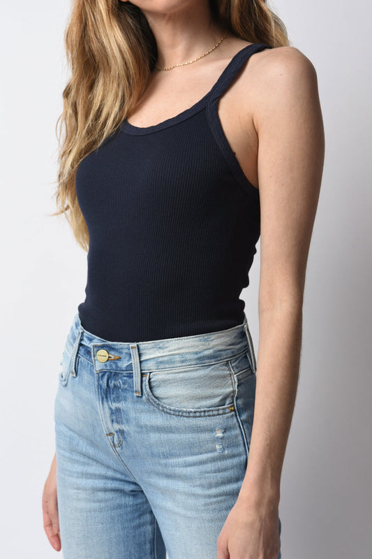 RE/DONE Ribbed Tank in Navy