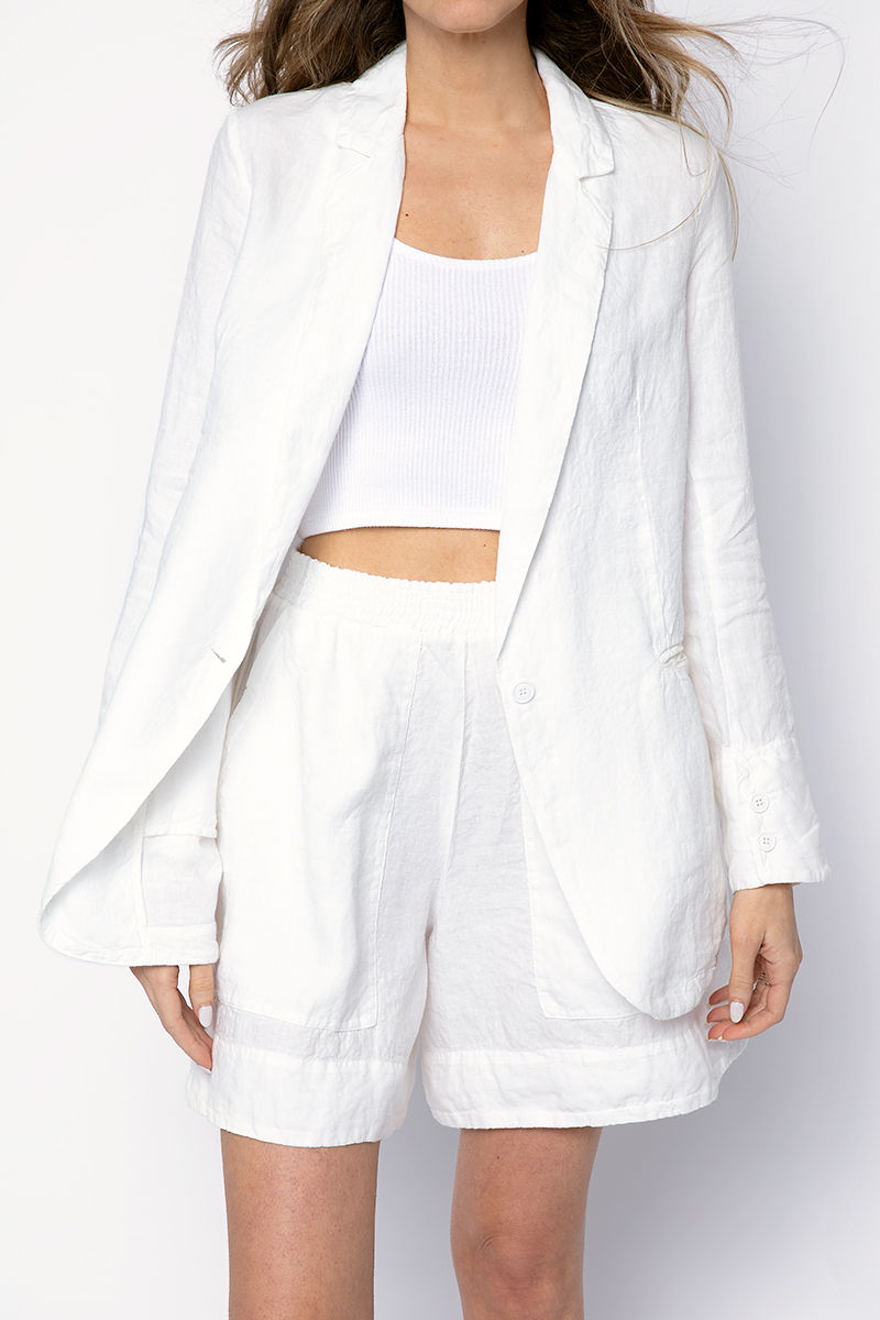 TANDEM Linen Short in Off White