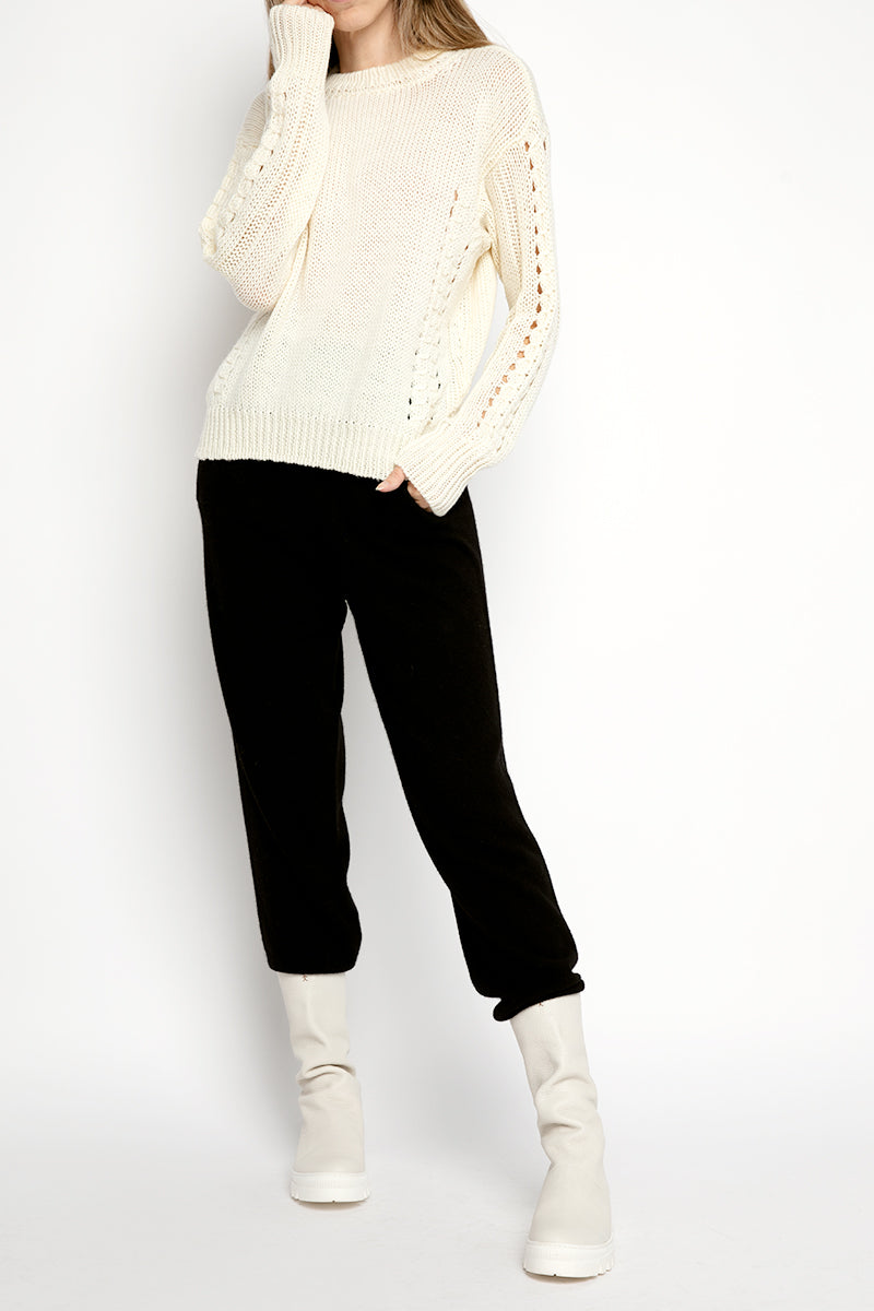 TANDEM Crewneck Sweater in Ivory