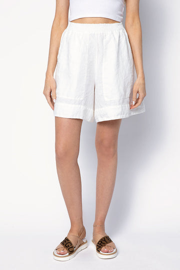 TANDEM Linen Short in Off White