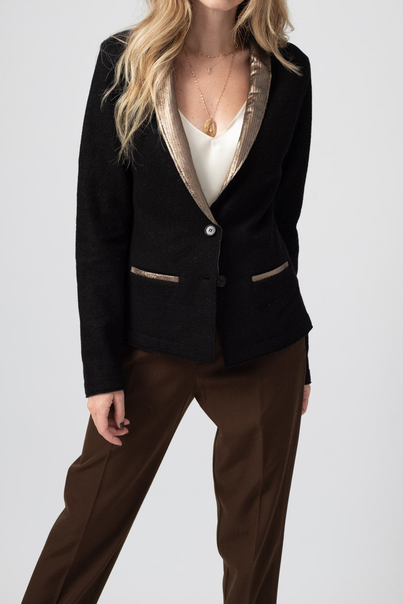 TANDEM Wool Blazer in Black