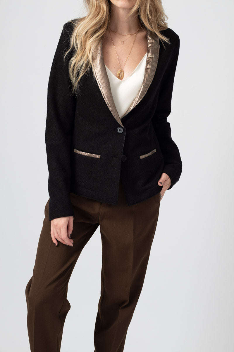 TANDEM Wool Blazer in Black