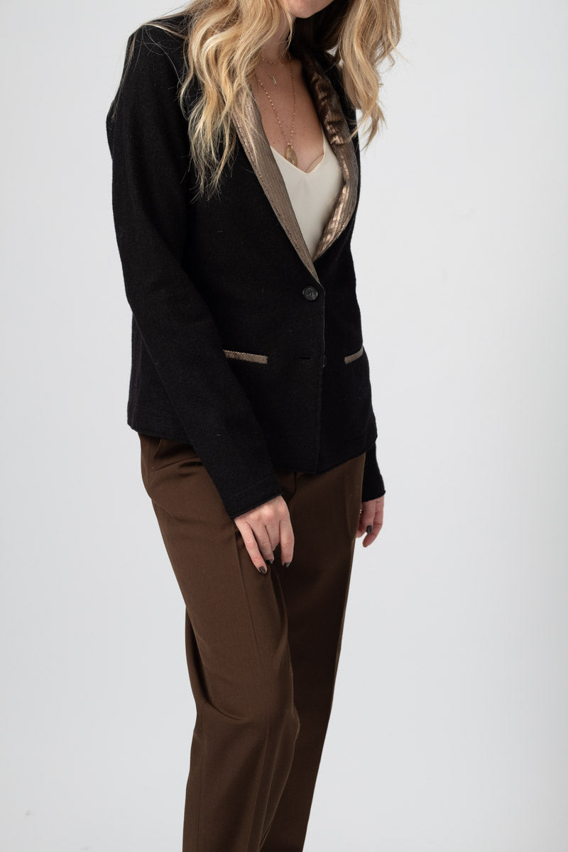 TANDEM Wool Blazer in Black