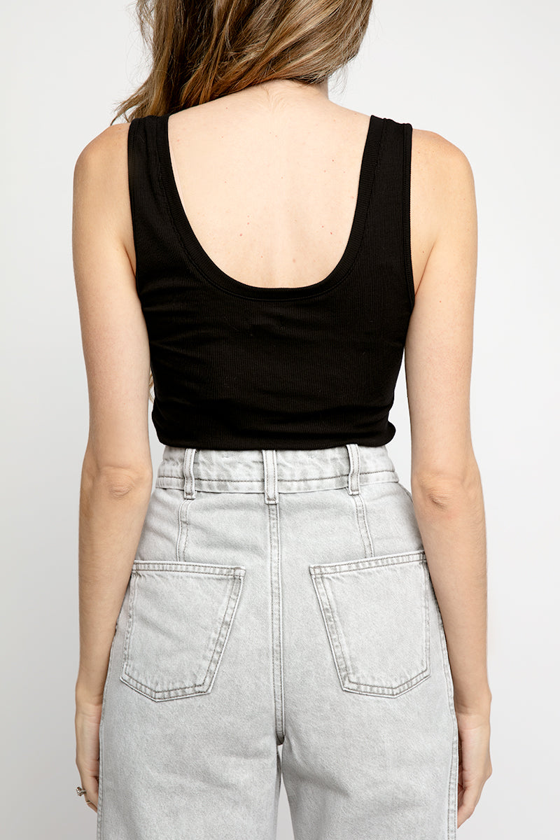 L'AGENCE Kate Henley Tank Top in Black