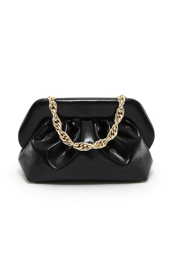 THEMOIRè Bios Vegan Patent Leather Bag in Shiny Black