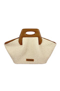 THEMOIRè Dhea Straw Tote Bag in Shell and Caramel