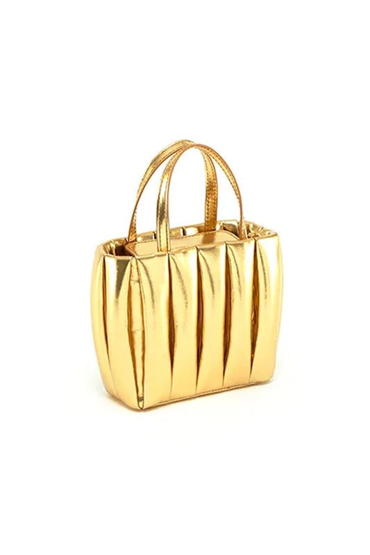 THEMOIRè Aria Laminated Bag in Gold