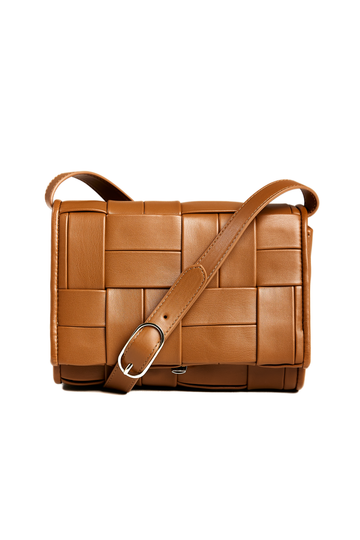 THEMOIRè Feronia Flat Weaved Bag in Toffee