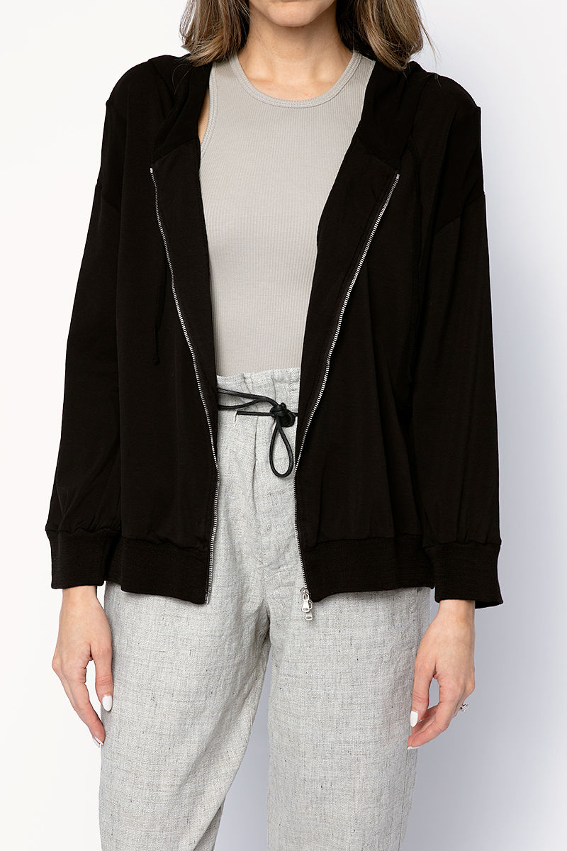 TRANSIT Hoodie Jacket in Black