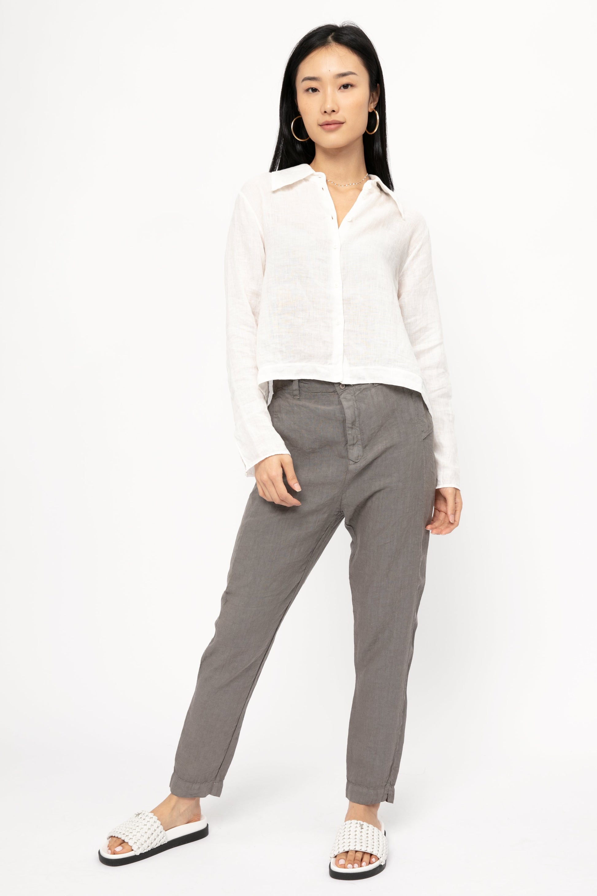 TRANSIT Linen Trouser Pant in Grey