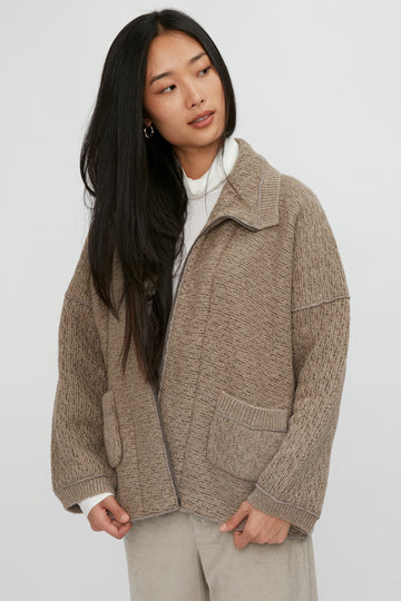 TRANSIT Oversized Coat Jacket in Hazelnut